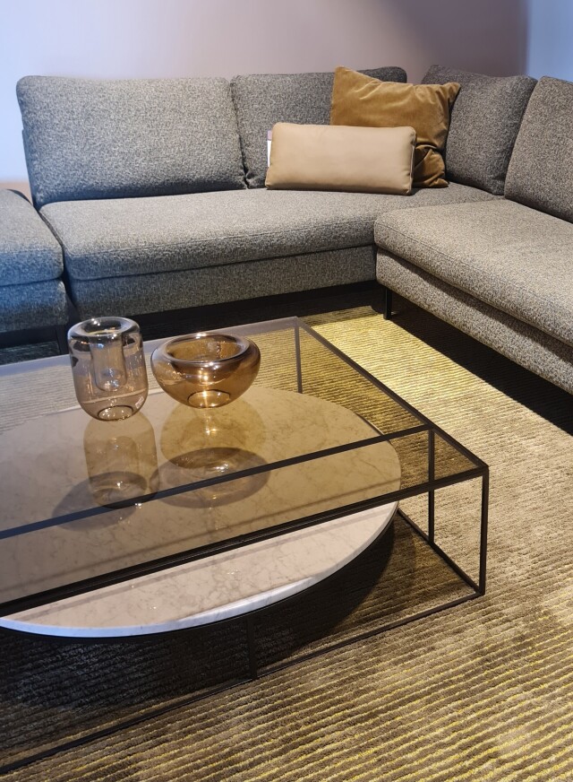 Arti salontafel Carrara marmer-brons glas