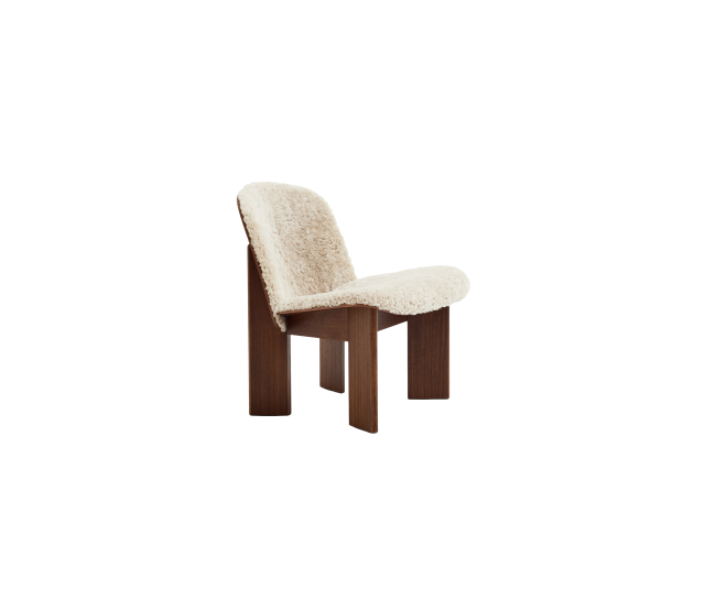 Chisel Lounge Chair Walnoot met Schapenvacht